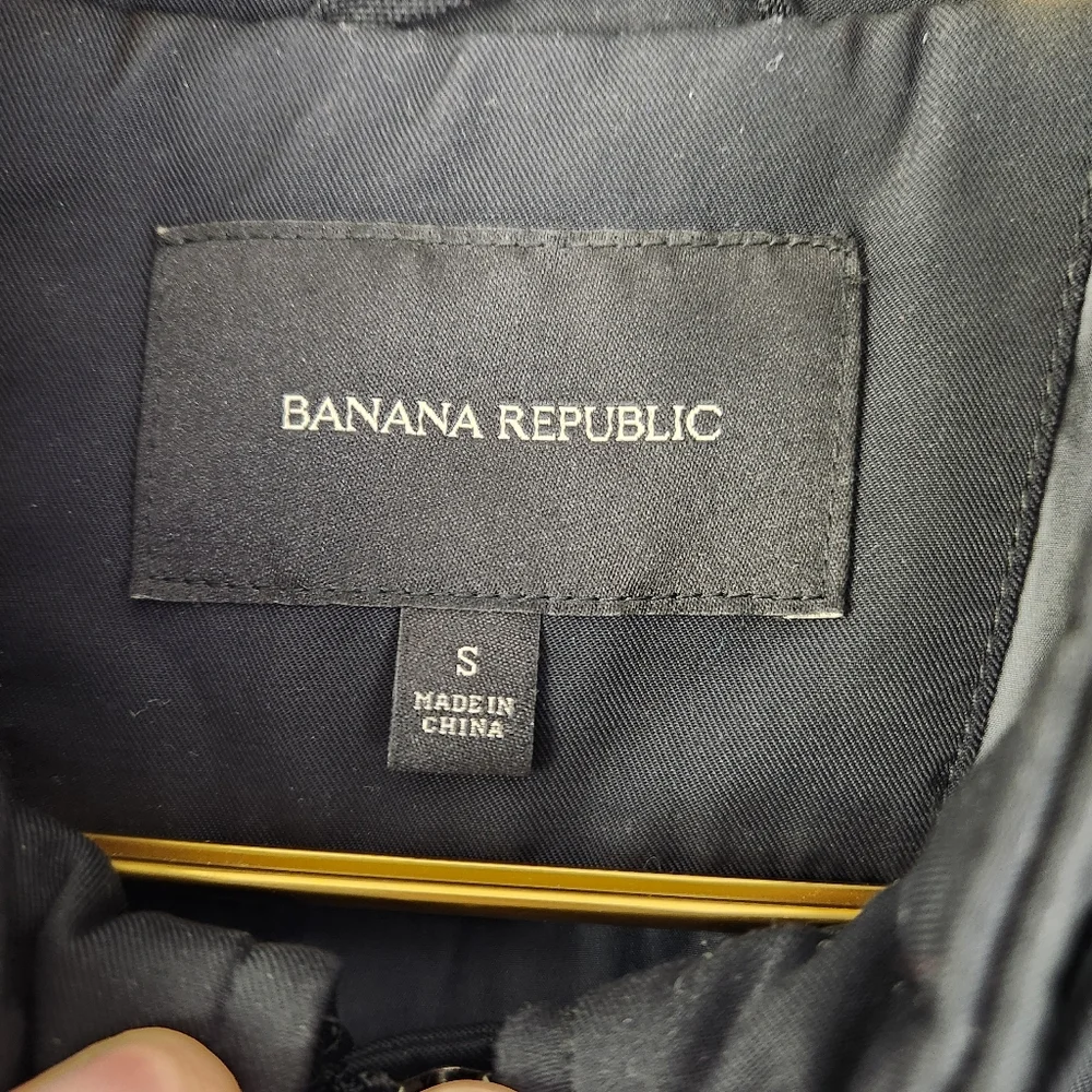 Banana Republic Men's Size Small Black Zip Up & Button Moto Style Jacket